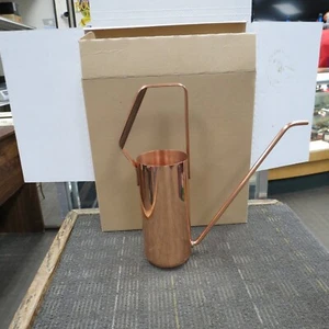 COPPER WATERING 13" WATERING CAN/PITCHER WITH WOODEN HANDLE NEW BEAUTIFUL!!!! - Picture 1 of 7