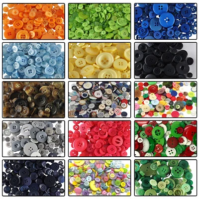 TRIMMING SHOP Various Buttons Mix Shaped Assorted Colours Bags Crafts Weight 50/100g/100pcs