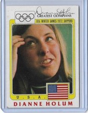 RARE 1983 TOPPS "BLACK RINGS" DIANNE HOLUM DUAL AUTOGRAPH AUTO SPEEDSKATING CARD