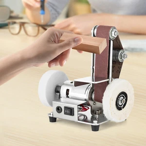 Mini Belt Sander, Electric Bench Grinder Sanding Machine, Table Top Grinder New - Picture 1 of 18
