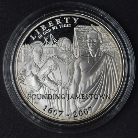 2007-P Proof Jamestown Modern Commemorative Silver Dollar 1$ - COINGIANTS Cover