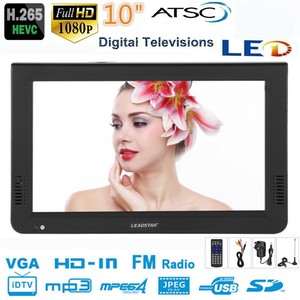 10" Zoll tragbarer TFT-LED-Digital-TV-Videoplayer ATSC 1080P HD/USB/VGA/AV/TF