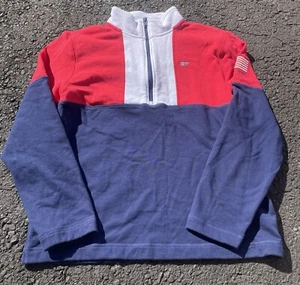 Vineyard Vines Boys USA Patriot American Flag Red White Blue Zip Up Sweater L - Picture 1 of 7