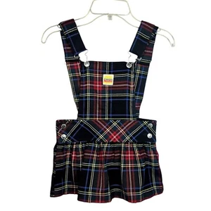 Harajuku Mini Bib Skirt Jumper Toddler Size 5T Black Tartan Plaid Adjust Straps - Picture 1 of 8