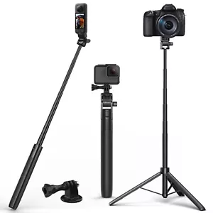 63in Selfie Stick Tripod for Gopro Camera Long Extendable Tripod Stand - Picture 1 of 9