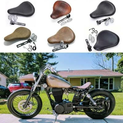Asiento individual de resorte de motocicleta bobber negro para Honda Shadow Spirit ACE VT 1100 750 Foto 1 de 4