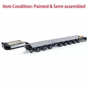 1/14 9 Axles Metal Trailer Extendible Trailers Compatible with RC Tractor Truck - Picture 1 of 12