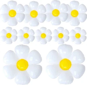 11PCS Daisy Balloons,Huge White Flower Daisy Foil Mylar Balloons for Baby Shower - Picture 1 of 3