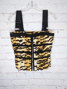 D&G Dolce & Gabbana corsetto stampa tigre cerniera nero cinturini orlo peplo taglia 42 nuovo con etichette - Foto 1 di 12