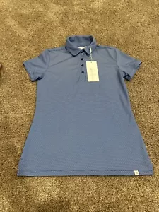 NWT Lady Hagen Women’s Jacquard Short Sleeve Polo Capri Blue Size XS - Picture 1 of 3