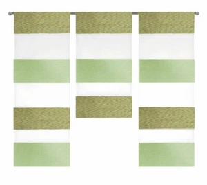Design Mini Flächenvorhang Set grün Schiebevorhang Schiebegardine 2280-10 apfel - Bild 1 von 5
