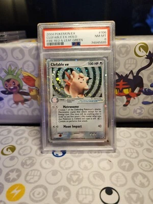 Pokemon PSA 8 NM-MT Clefable ex 106/112 EX Fire Red & Leaf Green 2004 SWIRL - Image 1 of 2