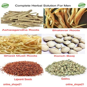 Safed Musli Shatavar Ashwagandha Konch Beej Gokhru Lajwanti Seeds Pack For Men - Bild 1 von 3
