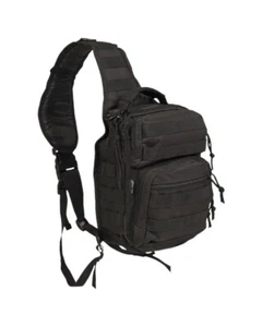 ZAINO MILITARE MONOSPALLA MIL-TEC SMALL DA 10 LITRI DI COLORE NERO - Imagen 1 de 2