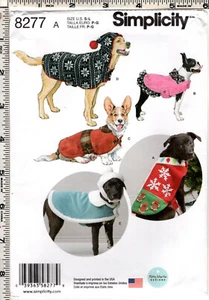 "Dog Coats & Hats in 3 Sizes" ©2016 Simplicity Sewing Craft Pattern # 8277 S-M-L - Picture 1 of 6