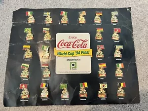 Coca-Cola FIFA 1994 World Cup Framed Pin Set of 24 USA GOLD EDITION Coke Soccer - Picture 1 of 7