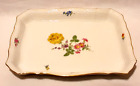 Meissen Platte Neubrandenstein mit Blumen und Goldrand 29x22,5cm