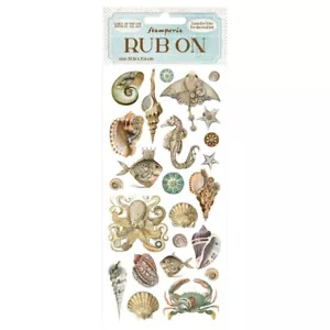 Stamperia Rub-On - CANCIONES DEL MAR - CÁSCARAS Y PECES (4"" x 8,5") 10cm x 21cm - Imagen 1 de 1