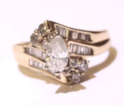 14K Yellow Gold Pear Diamond .99ct GIA Certified Ring 5.0g Engagement - Image 1 of 4