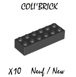 Lego 2456 - 10x Briques / Brick 2x6 - Noir / Black - lot kg New Neuf - Imagen 1 de 1