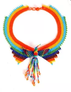Hand beaded HUMMINGBIRD necklace by, Meso American, Tribe, Artist - Picture 1 of 6