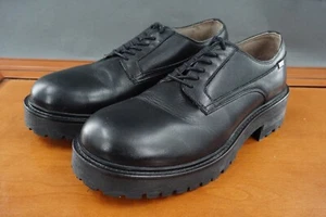 AllSaints Hank Gibson Para hombres 10 Zapatos Derby Gruesos de Cuero Negro Parte Superior Baja con Cordones - Imagen 1 de 11