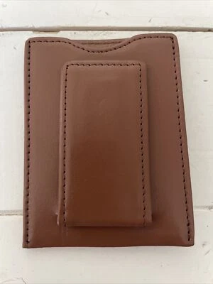 NEW BROWN MENS LEATHER MAGNETIC MONEY CLIP Bifold Wallet Front Pocket *Free Ship - Image 1 of 4