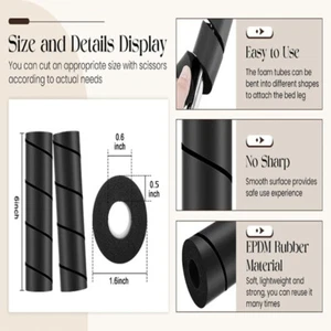 4 Pcs Flexible Furniture Legs Foot Covers Foam Bed Bumper Protectors Home - Picture 1 of 7