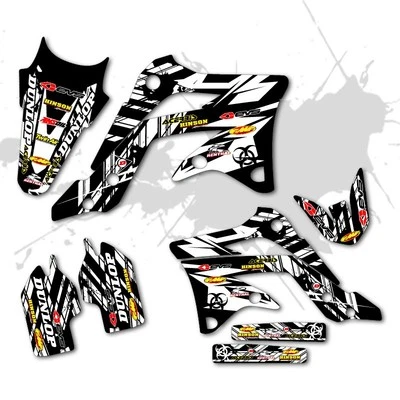 Honda CRF 450R 2009 2010 2011 2012 CRF450R 450 R ISLANDSTRIKE KIT DE GRÁFICOS NEGRO Foto 1 de 2