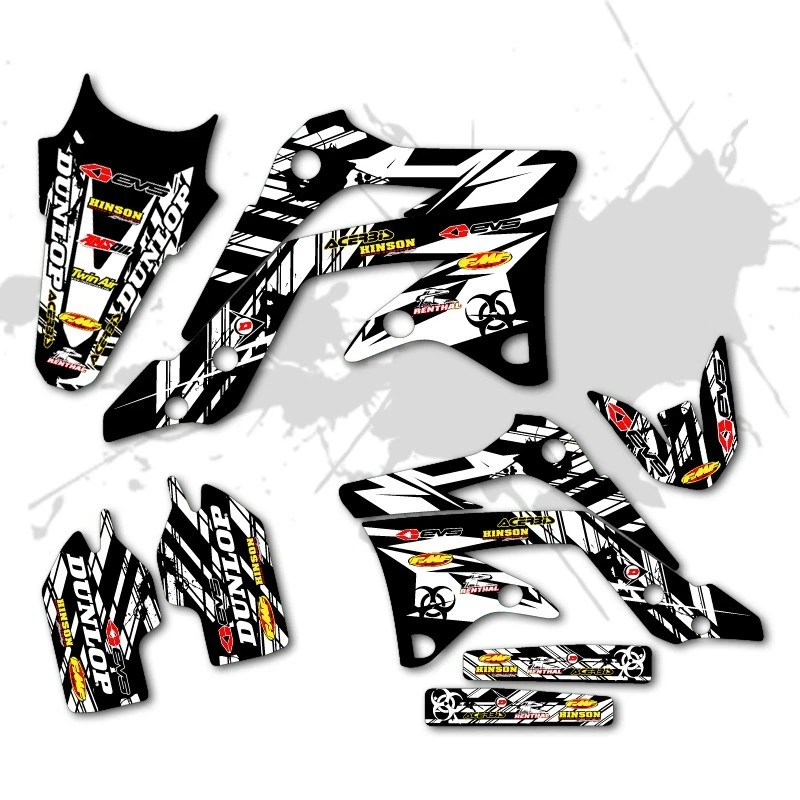Honda CRF 450R 2009 2010 2011 2012 CRF450R 450 R ISLANDSTRIKE KIT DE GRÁFICOS NEGRO Foto 1 de 2