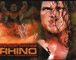 RHINO Signed 10x8 Photo WWE WRESTLING Champion COA - Picture 1 of 1