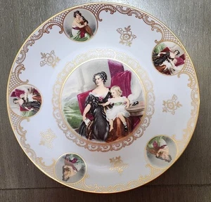 Mitterteich Bavaria Germany ANTIQUE 062 Mother and Daughter Porcelain Plate - Picture 1 of 4