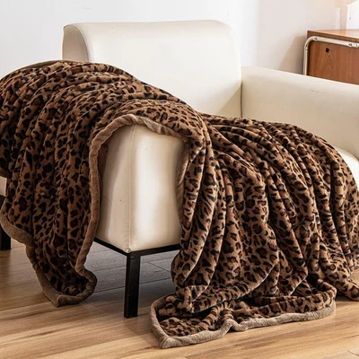 Manta suave acogedora con estampado de guepardo de felpa mullida todas las estaciones 50"x60" (marrón oscuro) Foto 1 de 4