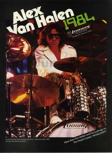 Ludwig Drums Alex Van Halen 1985 vintage revista impresión anuncio decoración de pared! (4708) - Imagen 1 de 1