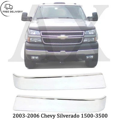 Moldura de rejilla cromada lado izquierdo y derecho para Chevy Silverado 1500-3500 2003-2006 Foto 1 de 4