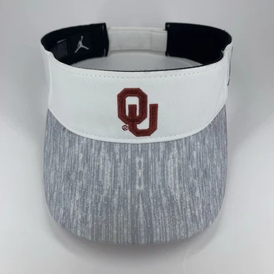 Oklahoma OU Nike Jordan Visera Blanco Gris Jaspeado Ajustable OSFM Gorra Gorra Foto 1 de 4