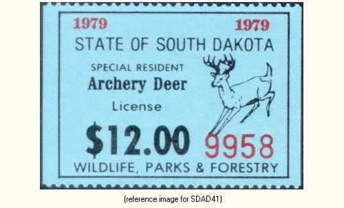 HALFPRICEHUNT South Dakota Archery Deer 1979 $12.00 (blue) - Image 1 of 1