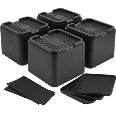 Risers de cama 4" resistente para móveis de cama risers sofá antiderrapante ajustável empilhável - Imagem 1 de 4