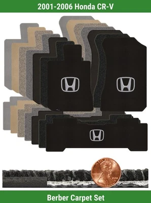 Juego de alfombrillas bereber personalizadas para Honda CR-V 2001-2006 con logotipo (3 piezas) #SGO Foto 1 de 4