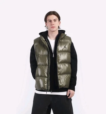 Nike Air Jordan Flight Therma-Fit Down Puffer Vest Olive Mens Sz 3XL FV7273 $165 - Image 1 of 4