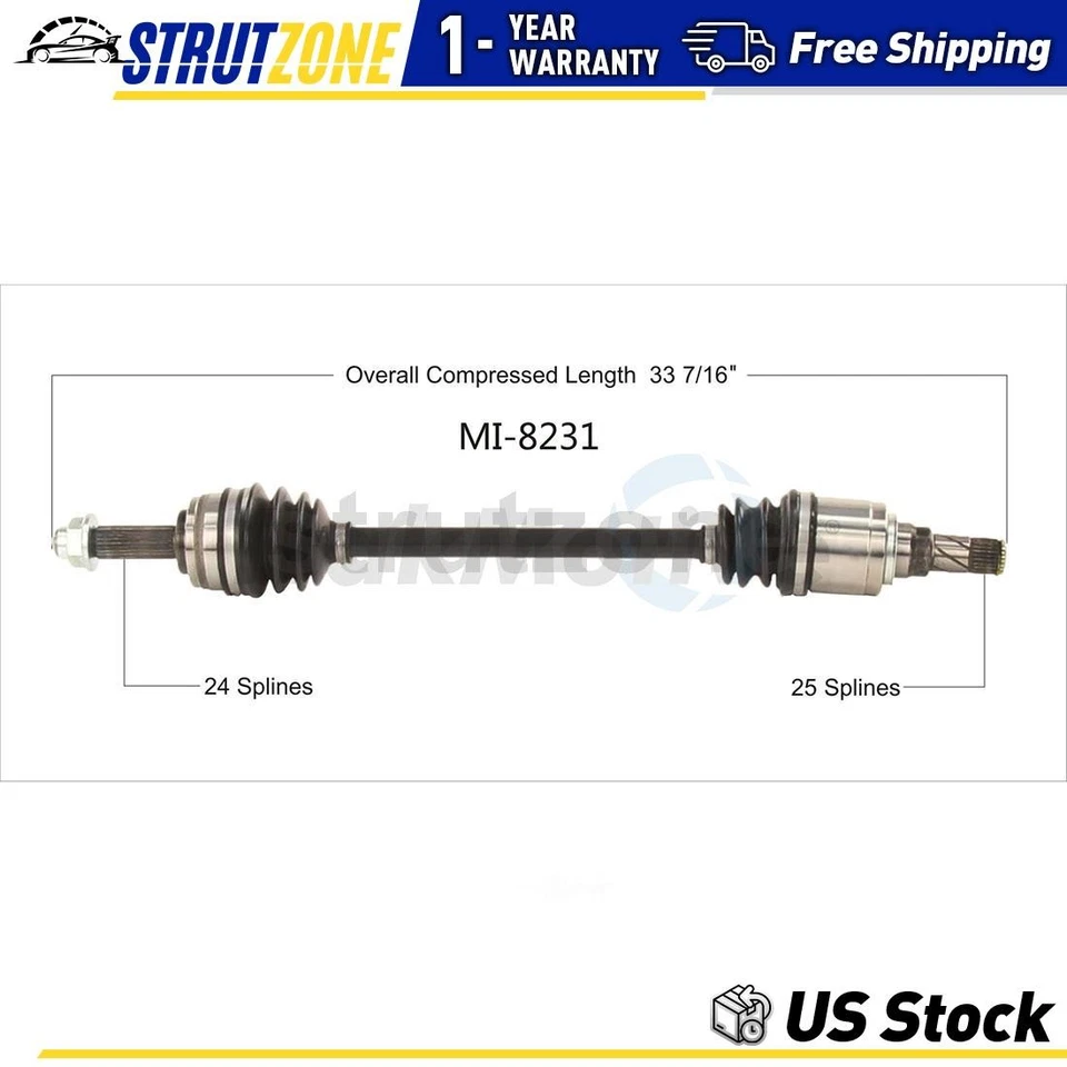 1x Front Left CV Axle Shaft TrakMotive For 2014-2019 Mitsubishi Mirage - Image 1 of 1