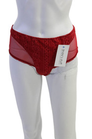 Eprise Lise Charmel Womens Lace Semi-Sheer Cheeky Panties Red Size 12
