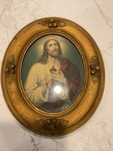 Antikes religiöses Jesusbild 14,5” x 12” - Bild 1 von 8