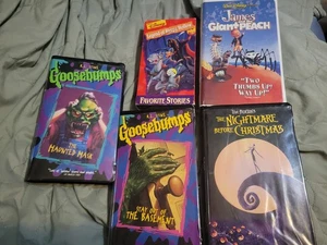 Children Halloween VHS Lot Goosebumps Nightmare Christmas Sleepy Hollow Cartoon - Picture 1 of 3