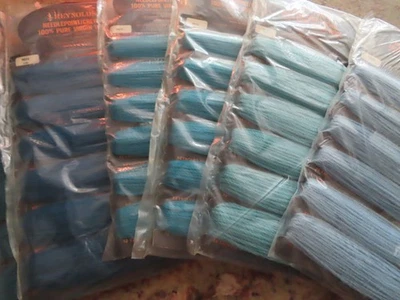 Vtg Lot 6 REYNOLDS Needlepoint Crewel 100% Virgin Wool 10 Yards Each Blue Green - Image 1 of 4