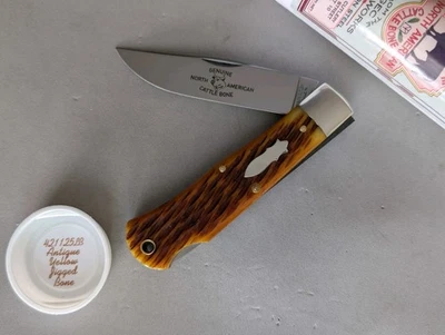 GEC Great Eastern Cutlery Tidioute #42 Missouri Trader 421125 Yellow Jigged Bone - Image 1 of 4