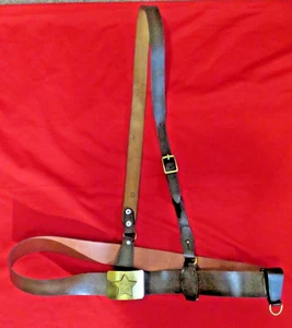 militärischer Gürtel der Roten Armee Sowjetrussland mit Lederzusatzverschluss, neu - Bild 1 von 12