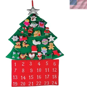 Calendario de Adviento Árbol de Navidad de Tela Duradera - Cuenta Regresiva Delicia para Niños - Imagen 1 de 3