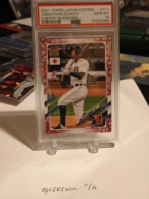 Topps 2021 edición Japón Jonathan Schoop Cherry Blossom #/99 PSA 10 gemas como nuevo Foto 1 de 2
