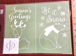 Magnolia Design Co Adhesive Reusable Silkscreen Stencil "Season's Greetings" new - Picture 1 of 3